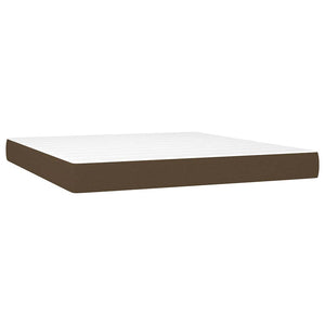 Κρεβάτι Boxspring με Στρώμα Σκούρο Καφέ 180x200 εκ Υφασμάτινο - Pakobazaar