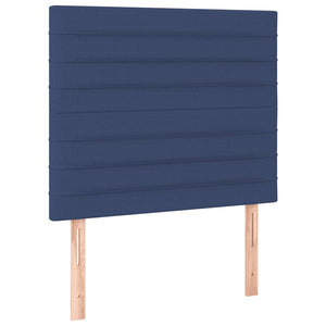 Κρεβάτι Boxspring με Στρώμα Μπλε 100 x 200 εκ. Υφασμάτινο