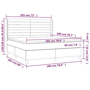 Κρεβάτι Boxspring με Στρώμα Πράσινο 180x200 εκ.Υφασμάτινο