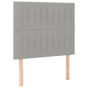 Κρεβάτι Boxspring με Στρώμα Ανοιχτό Γκρι 90x190 εκ. Υφασμάτινο