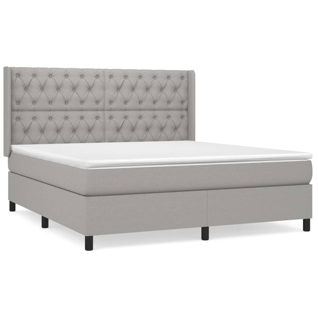 Κρεβάτι Boxspring με Στρώμα Αν. Πράσινο 160x200εκ Υφασμάτινο