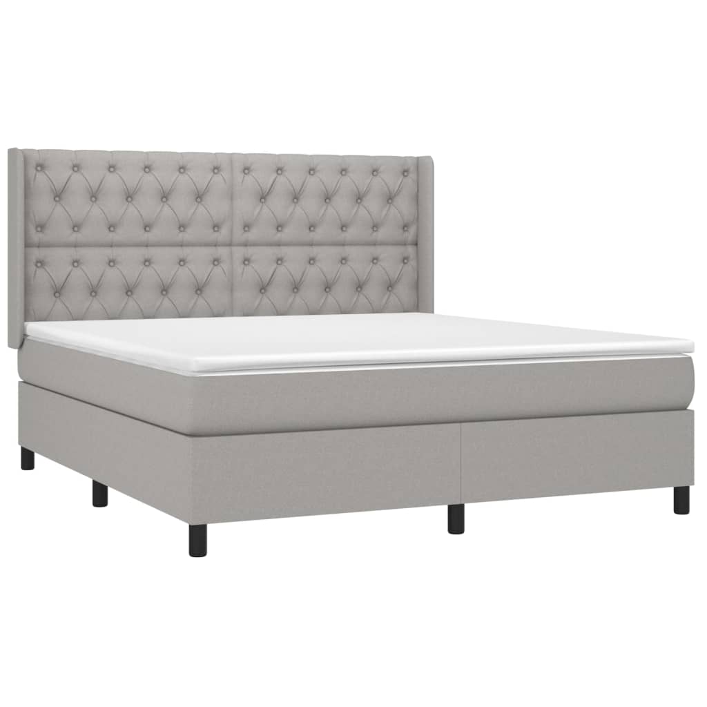 Κρεβάτι Boxspring με Στρώμα Αν. Πράσινο 160x200εκ Υφασμάτινο