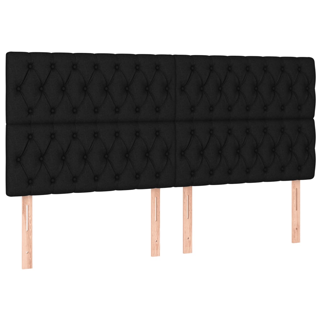 Κρεβάτι Boxspring με Στρώμα Μαύρο 180x200 εκ. Υφασμάτινο