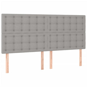 Κρεβάτι Boxspring με Στρώμα Ανοιχτό Γκρι 180x200 εκ. Υφασμάτινο