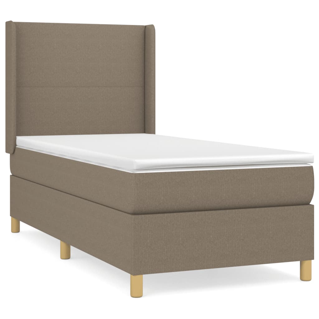 Κρεβάτι Boxspring με Στρώμα Taupe 80x200 εκ. Υφασμάτινο