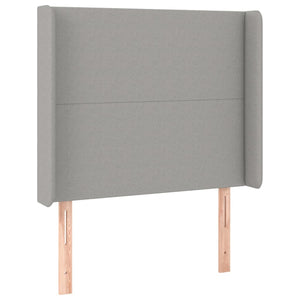 Κρεβάτι Boxspring με Στρώμα Ανοιχτό Γκρι 90x200 εκ. Υφασμάτινο - Pakobazaar