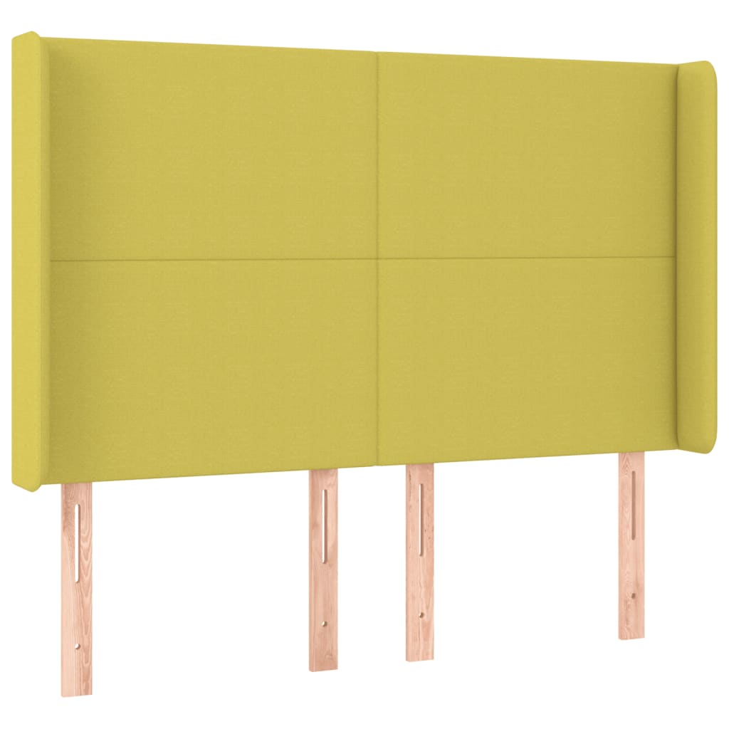 Κρεβάτι Boxspring με Στρώμα Πράσινο 140x190 εκ. Υφασμάτινο - Pakobazaar