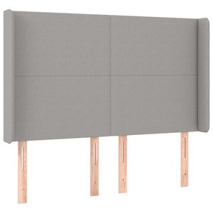 Κρεβάτι Boxspring με Στρώμα Ανοιχτό Γκρι 140x200 εκ. Υφασμάτινο