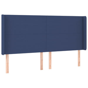 Κρεβάτι Boxspring με Στρώμα Μπλε 160x200 εκ. Υφασμάτινο