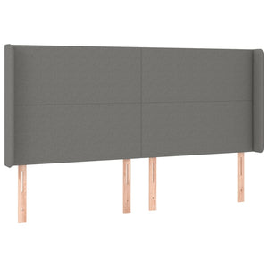 Κρεβάτι Boxspring με Στρώμα Σκούρο Γκρι 180x200 εκ Υφασμάτιν