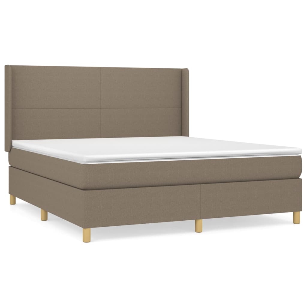 Κρεβάτι Boxspring με Στρώμα Taupe 180x200 εκ. Υφασμάτινο