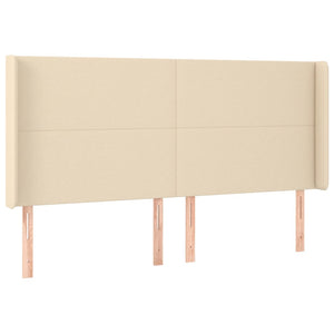 Κρεβάτι Boxspring με Στρώμα Κρεμ 200x200 εκ. Υφασμάτινο