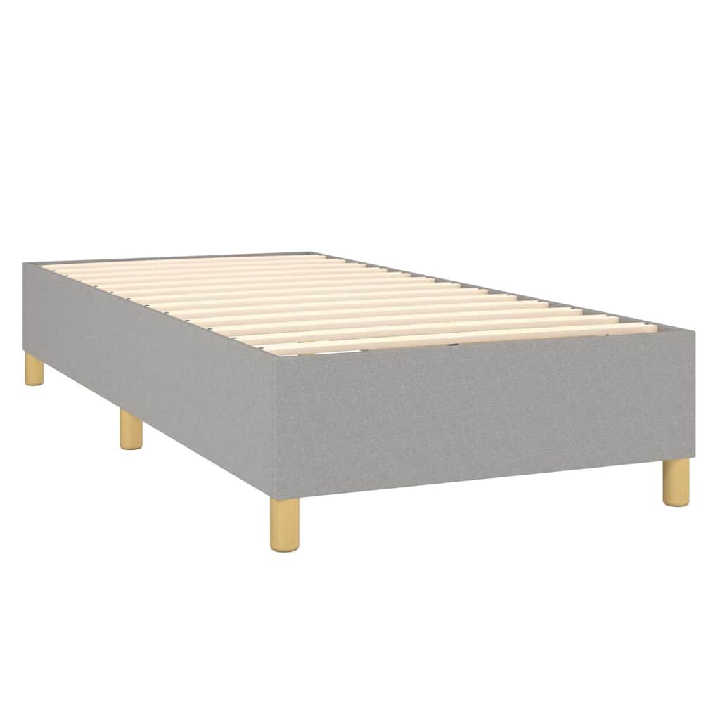 Κρεβάτι Boxspring με Στρώμα Ανοιχτό Γκρι 80x200 εκ. Υφασμάτινο - Pakobazaar