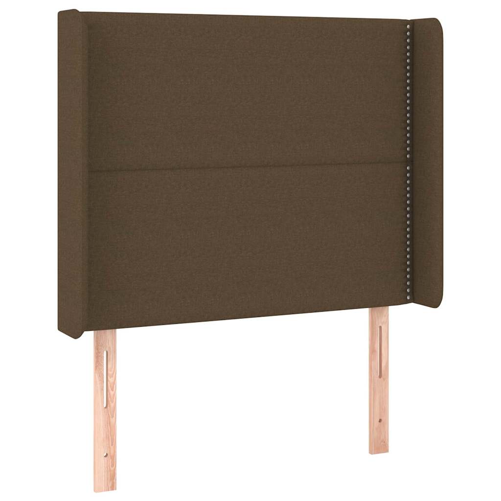 Κρεβάτι Boxspring με Στρώμα Σκούρο Καφέ 80x200 εκ. Υφασμάτινο