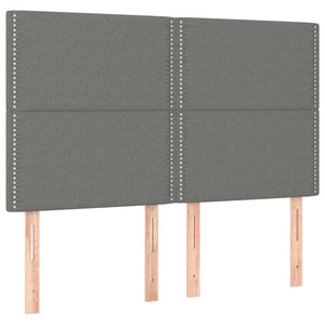 Κρεβάτι Boxspring με Στρώμα Σκούρο Γκρι 140x190 εκ. Υφασμάτινο