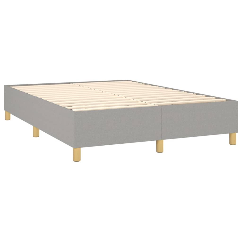 Κρεβάτι Boxspring με Στρώμα Ανοιχτό Γκρι 140x200 εκ. Υφασμάτινο - Pakobazaar