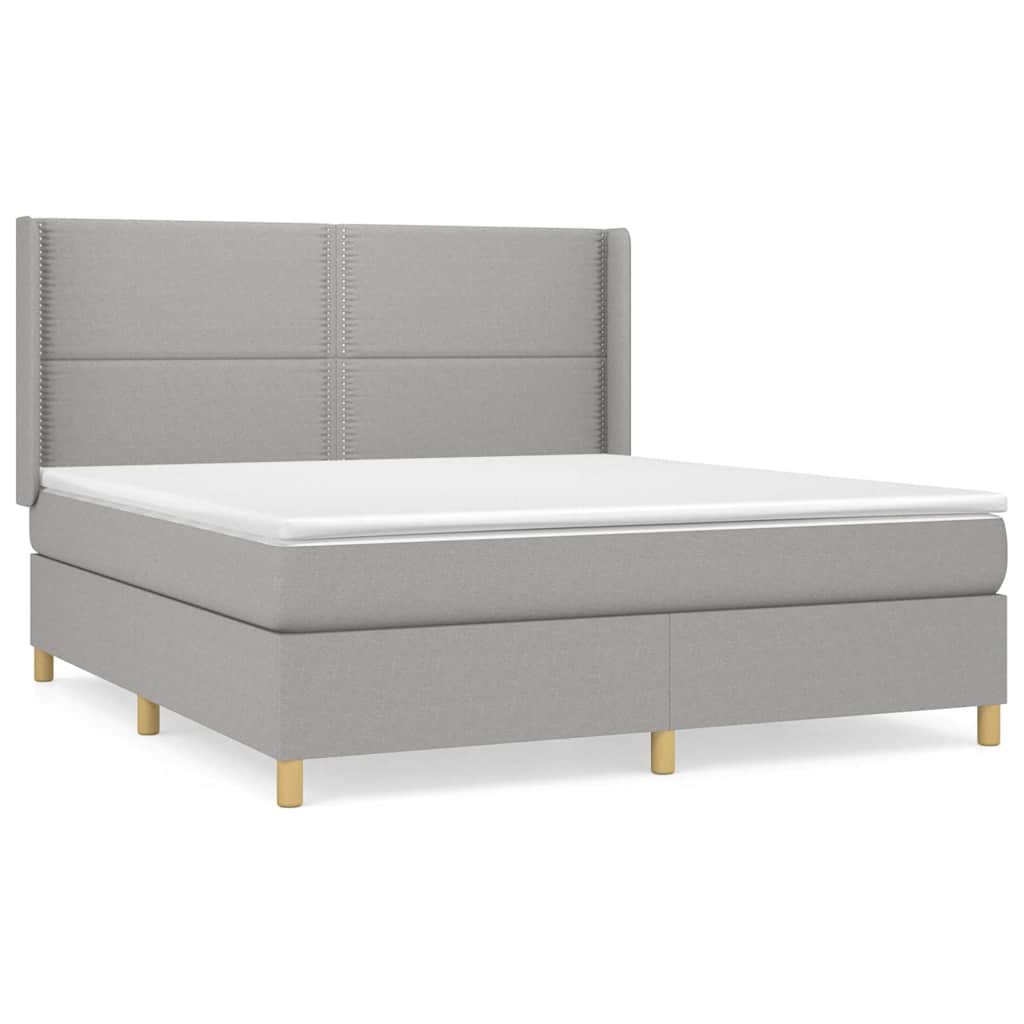 Κρεβάτι Boxspring με Στρώμα Αν. Πράσινο 160x200εκ Υφασμάτινο