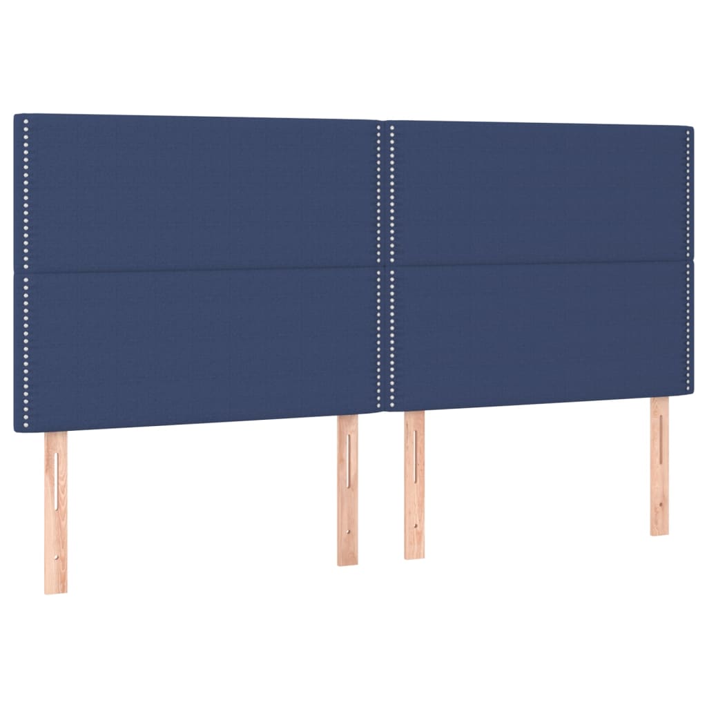 Κρεβάτι Boxspring με Στρώμα Μπλε 160x200 εκ. Υφασμάτινο