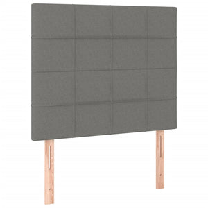 Κρεβάτι Boxspring με Στρώμα Σκούρο Γκρι 90x190 εκ. Υφασμάτινο