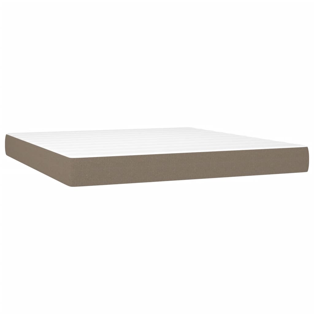 Κρεβάτι Boxspring με Στρώμα Taupe 160x200 εκ. Υφασμάτινο