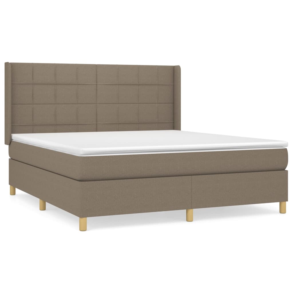 Κρεβάτι Boxspring με Στρώμα Taupe 180x200 εκ. Υφασμάτινο