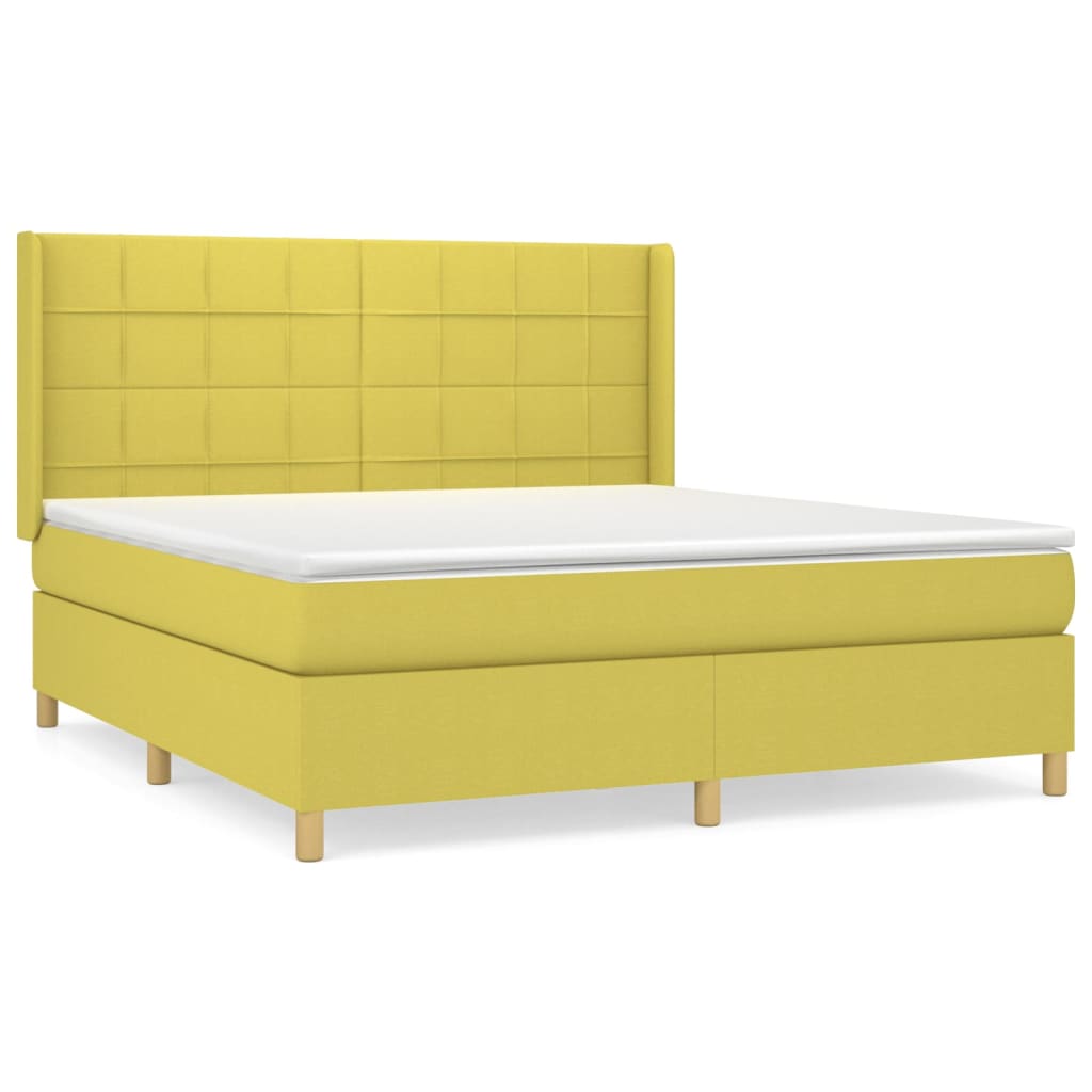 Κρεβάτι Boxspring με Στρώμα Πράσινο 180x200 εκ.Υφασμάτινο
