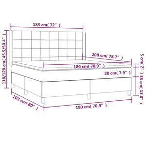 Κρεβάτι Boxspring με Στρώμα Πράσινο 180x200 εκ.Υφασμάτινο