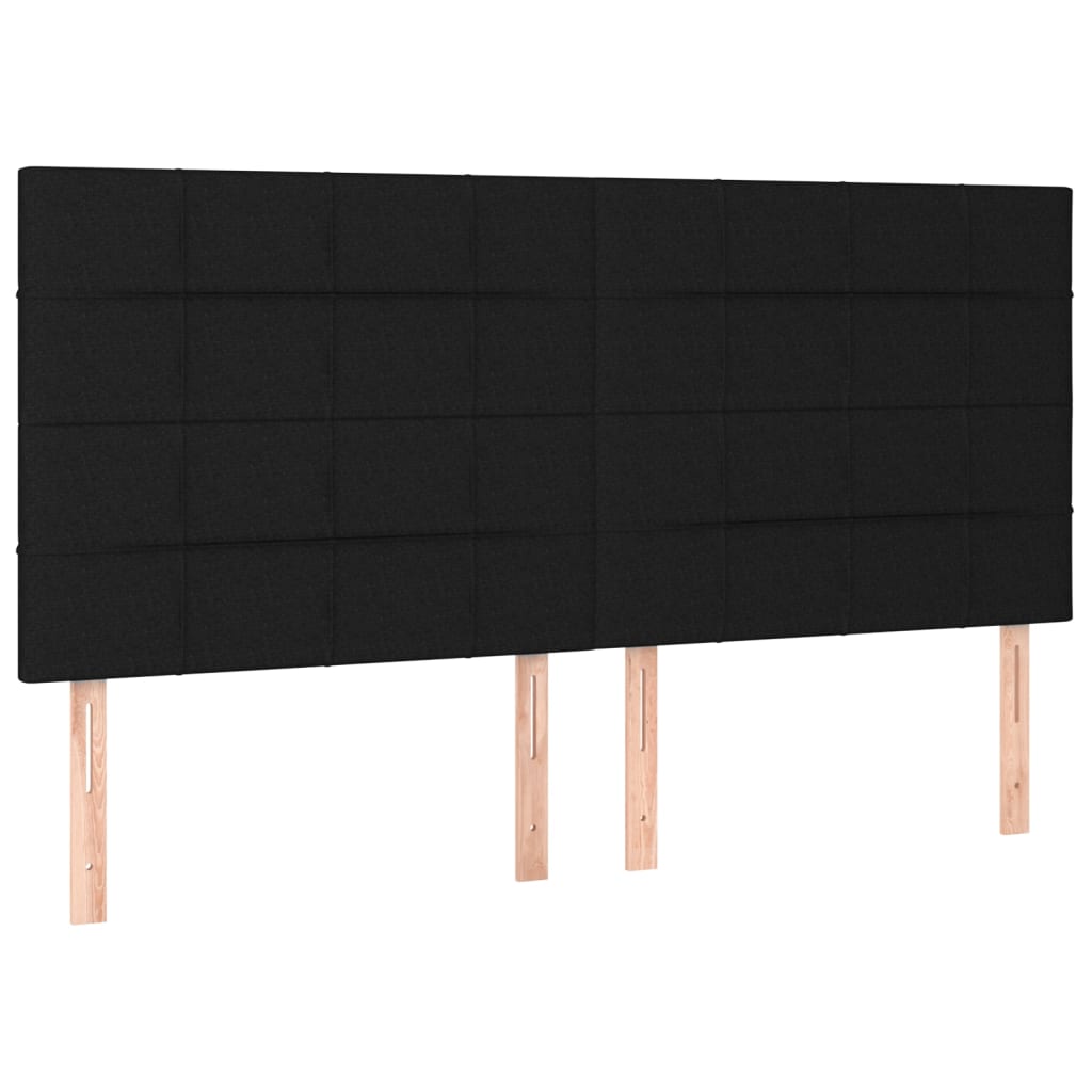 Κρεβάτι Boxspring με Στρώμα Μαύρο 200x200 εκ. Υφασμάτινο - Pakobazaar