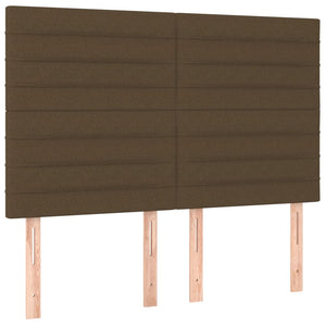 Κρεβάτι Boxspring με Στρώμα Σκούρο Καφέ 140x200 εκ Υφασμάτινο