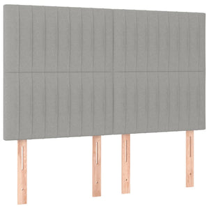 Κρεβάτι Boxspring με Στρώμα Ανοιχτό Γκρι 140x190 εκ. Υφασμάτινο