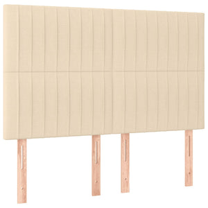 Κρεβάτι Boxspring με Στρώμα Κρεμ 140x190 εκ. Υφασμάτινο - Pakobazaar
