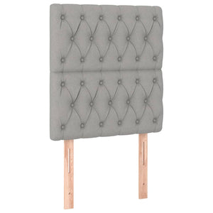 Κρεβάτι Boxspring με Στρώμα Ανοιχτό Γκρι 80x200 εκ. Υφασμάτινο
