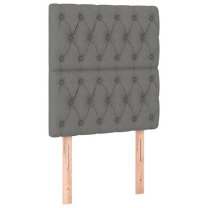 Κρεβάτι Boxspring με Στρώμα Σκούρο Γκρι 80x200 εκ. Υφασμάτινο - Pakobazaar