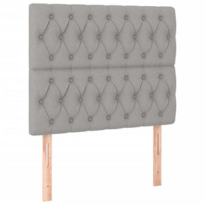 Κρεβάτι Boxspring με Στρώμα Ανοιχτό Γκρι 90x190 εκ. Υφασμάτινο