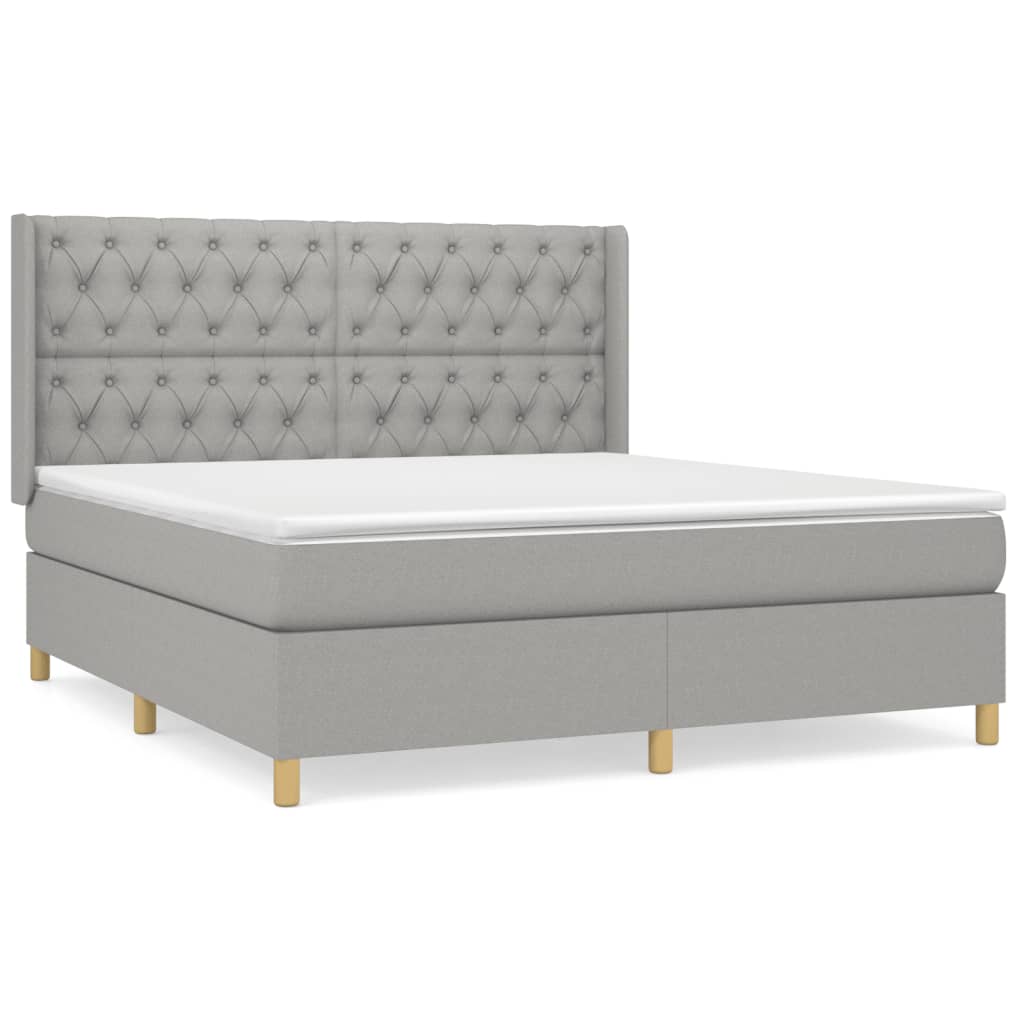 Κρεβάτι Boxspring με Στρώμα Αν. Πράσινο 160x200εκ Υφασμάτινο