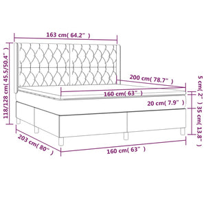 Κρεβάτι Boxspring με Στρώμα Αν. Πράσινο 160x200εκ Υφασμάτινο