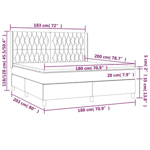 Κρεβάτι Boxspring με Στρώμα Πράσινο 180x200 εκ.Υφασμάτινο