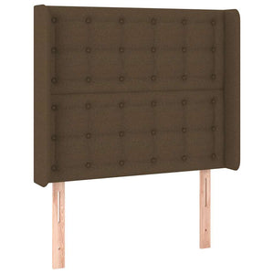 Κρεβάτι Boxspring με Στρώμα Σκούρο Καφέ 90x200 εκ. Υφασμάτινο
