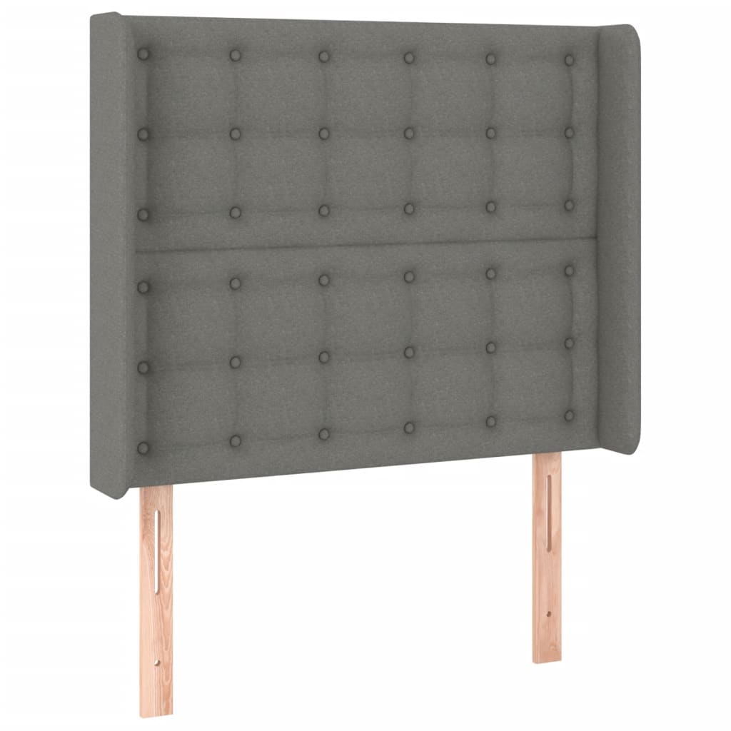 Κρεβάτι Boxspring με Στρώμα Σκούρο Γκρι 100x200 εκ. Υφασμάτινο