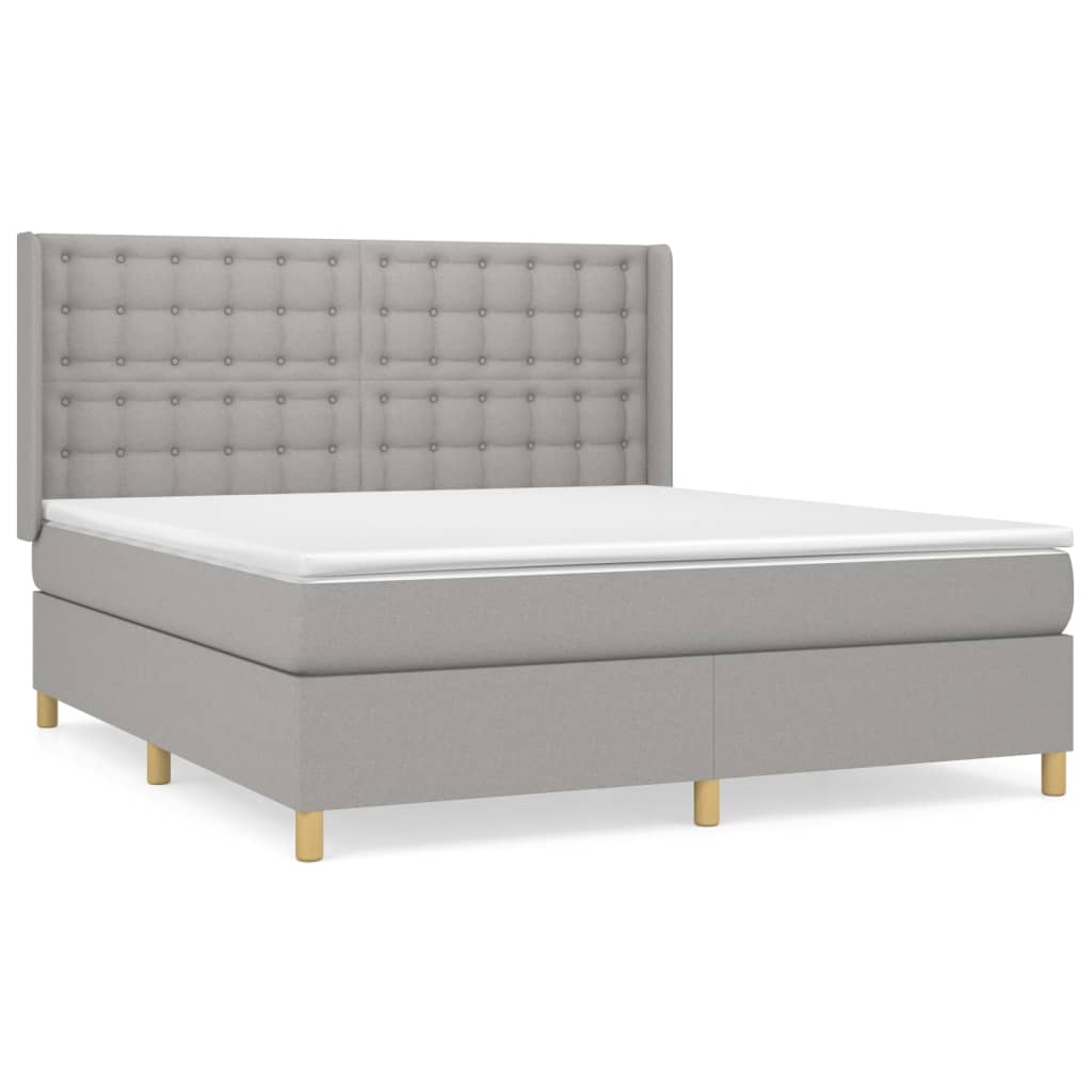 Κρεβάτι Boxspring με Στρώμα Αν. Πράσινο 160x200εκ Υφασμάτινο