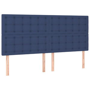 Κρεβάτι Boxspring με Στρώμα Μπλε 160x200 εκ. Υφασμάτινο