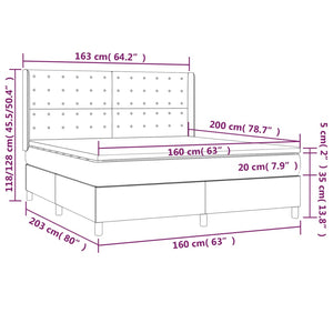 Κρεβάτι Boxspring με Στρώμα Πράσινο 160x200 εκ.Υφασμάτινο