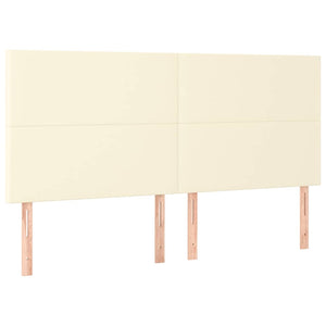 Κρεβάτι Boxspring με Στρώμα Κρεμ 160x200εκ. από Συνθετικό Δέρμα - Pakobazaar