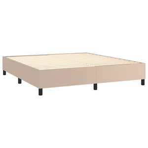 Κρεβάτι Boxspring με Στρώμα Καπουτσίνο 160x200εκ.από Συνθ.Δέρμα