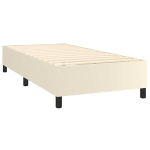 Κρεβάτι Boxspring με Στρώμα Κρεμ 80 x 200 εκ. Συνθετικό Δέρμα