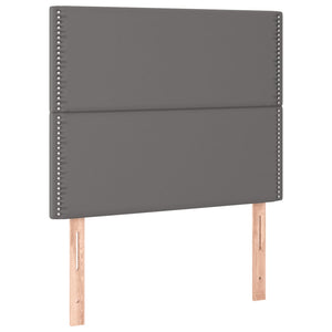 Κρεβάτι Boxspring με Στρώμα Γκρι 80 x 200 εκ. Συνθετικό Δέρμα