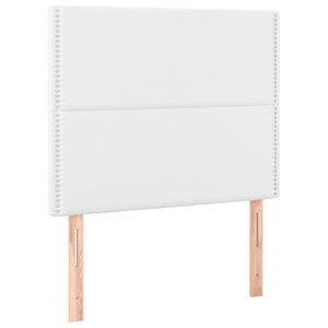 Κρεβάτι Boxspring με Στρώμα Λευκό 100x200εκ.από Συνθετικό Δέρμα