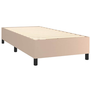 Κρεβάτι Boxspring με Στρώμα Καπουτσίνο 100x200εκ.από Συνθ.Δέρμα