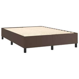 Κρεβάτι Boxspring με Στρώμα Καφέ 140x190εκ. από Συνθετικό Δέρμα