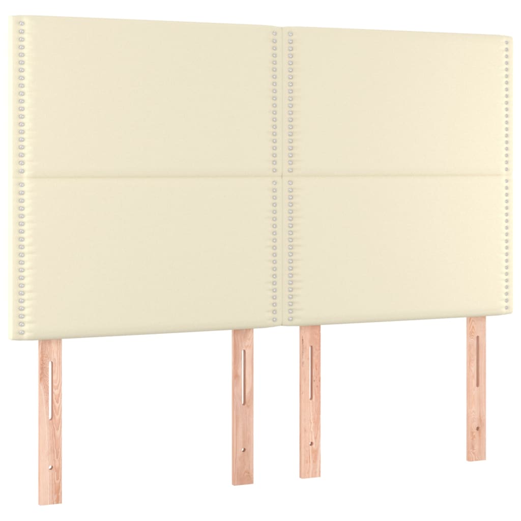 Κρεβάτι Boxspring με Στρώμα Κρεμ 140x200εκ. από Συνθετικό Δέρμα
